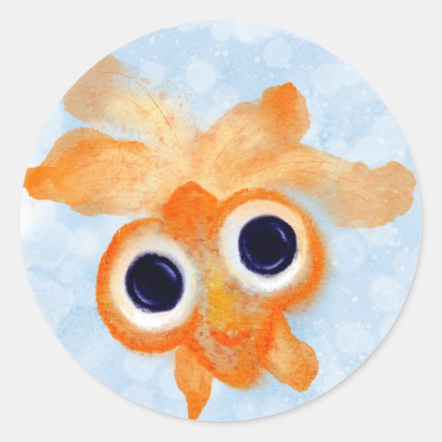Just Bubblin’ by Watercolor Goldfish Stickers (Front)