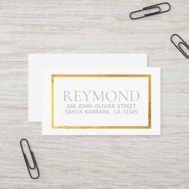 Just Business Name and Address Simple Chic Business Card (Front/Back In Situ)