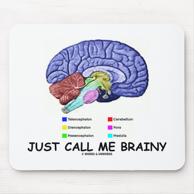Just Call Me Brainy (Anatomical Brain Attitude) Mouse Mat (Front)