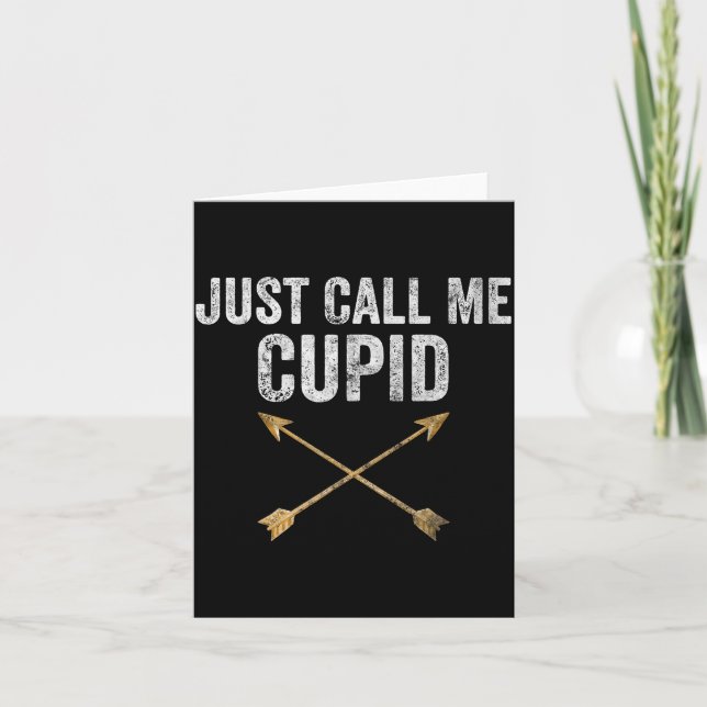 Just Call Me Cud Shirt Retro Arrow Valentine Day  Card (Front)