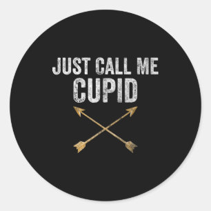 Just Call Me Cud Shirt Retro Arrow Valentine Day Classic Round Sticker