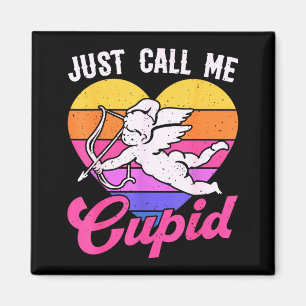 Just Call Me Cud Valentine Cute Arrow Heart Couple Magnet