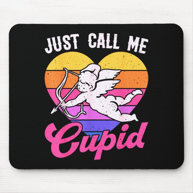 Just Call Me Cud Valentine Cute Arrow Heart Couple Mouse Mat (Front)