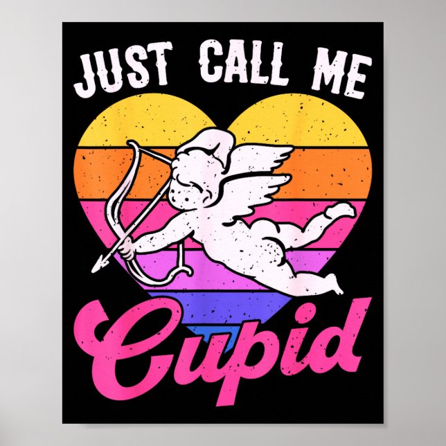 Just Call Me Cud Valentine Cute Arrow Heart Couple Poster (Front)