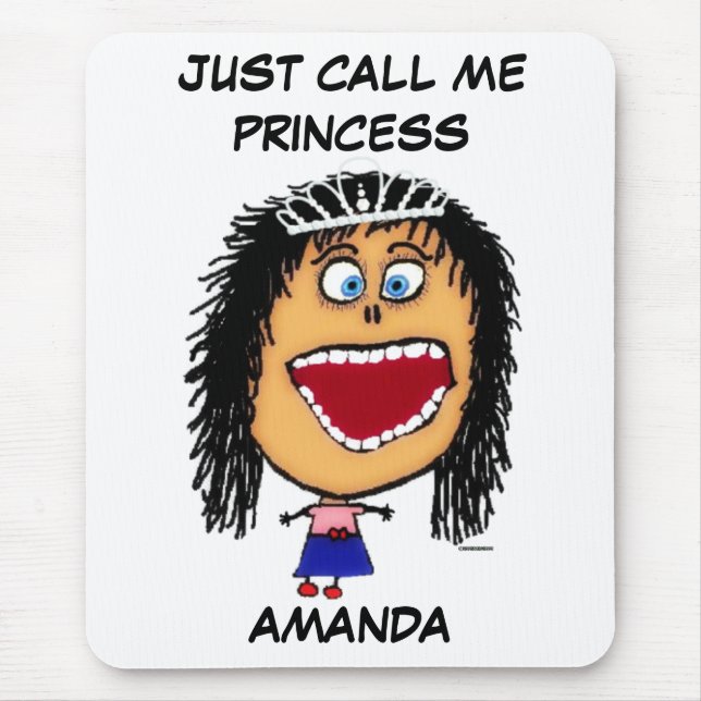 Just Call Me Princess Girl Cartoon Mouse Mat (Front)