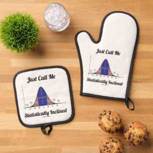 Just Call Me Statistically Inclined Bell Curve Oven Mitt & Pot Holder Set