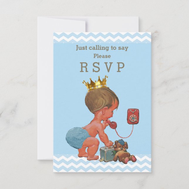 Just Calling to Say Please RSVP Prince Chevrons (Front)