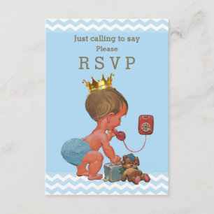 Just Calling to Say Please RSVP Prince Chevrons Card
