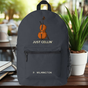 Just Cellin Cellist Musician Gag Novelty Printed Backpack