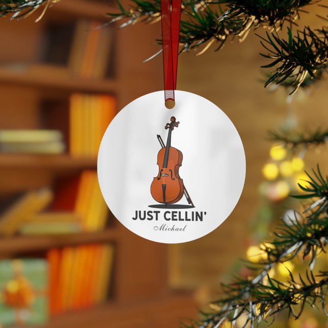 Just Cellin Cellist Performance Music Personalised Ornament (Creator Uploaded)