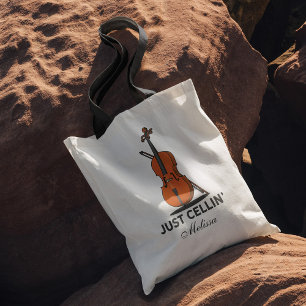 Just Cellin Cello Musician Custom Tote Bag