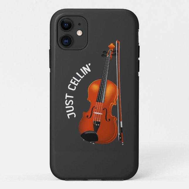 Just Cellin' Funny Chilling Cello Violin Case-Mate iPhone Case (Back)
