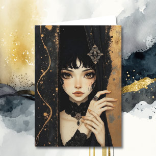 Just Checking in on You Friendship Gothic Girl Card