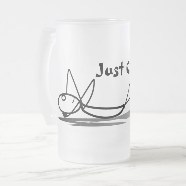 Just Chillaxin' Frosted Glass Beer Mug (Front Left)