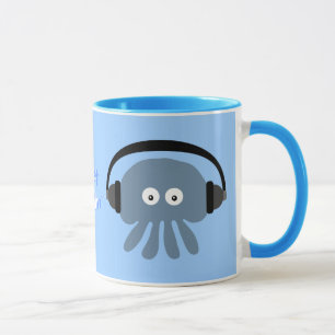 Just Chillin' Blue Jellyfish With Headphones Mug