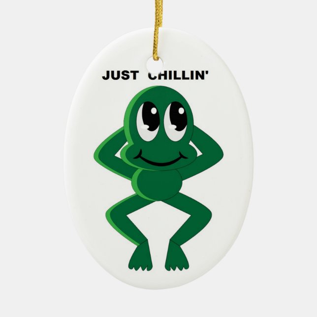 JUST CHILLIN' CERAMIC TREE DECORATION (Front)