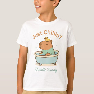 Just Chillin' – Cute Capybara in Bathtub funny Ani T-Shirt