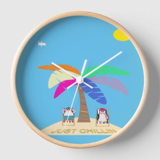 Just Chillin Design Acrylic Wall Clock
