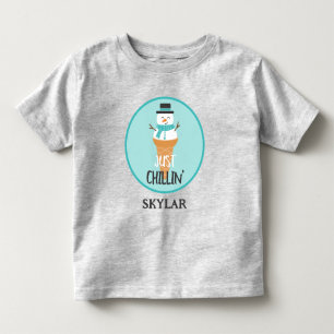 Just Chillin Funny Snowman Snow Cone Winter Toddler T-Shirt