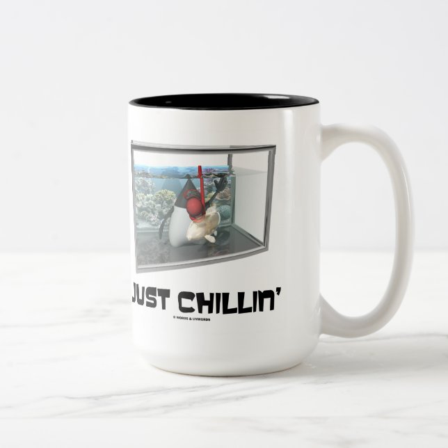 Just Chillin' (Java Duke Snorkelling Fish Tank) Two-Tone Coffee Mug (Right)
