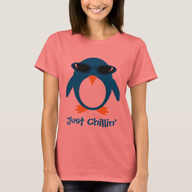 Just Chillin' Penguin With Sunglasses T-Shirt (Front)