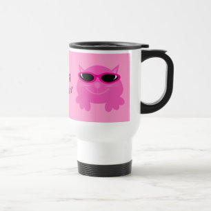 Just Chillin' Pink Cats With Sunglasses Travel Mug