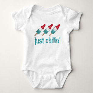 Just Chillin' Rocket Pops Popsicle Patriotic USA Baby Bodysuit