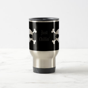 Just Chillin' Skulls With Sunglasses Travel Mug