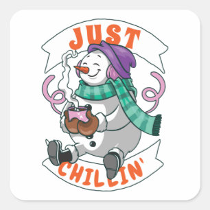 Just Chillin Square Sticker