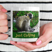 Just Chilling Green Monkey Print Mug