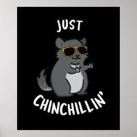 Just Chin-Chillin Funny Chinchilla Pun Dark BG