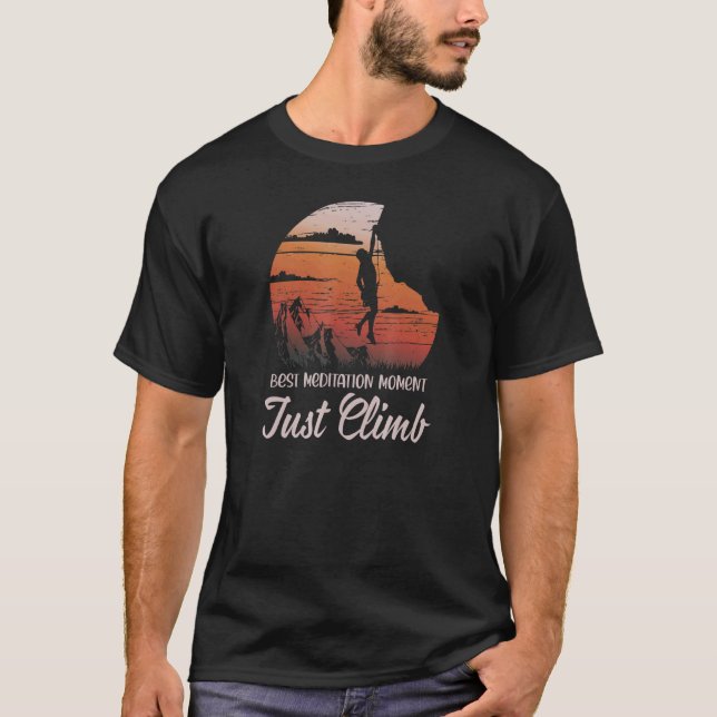 Just Climb Bouldering Wall Mountains Climber Alpin T-Shirt (Front)