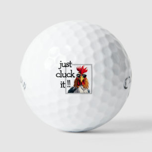 Just Cluck It Golf Balls - Funny Rooster Pun