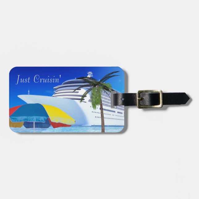 Just Cruisin By The Beach Luggage Tag (Front Horizontal)
