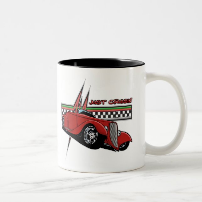 Just Cruisin Hot Rod Two-Tone Coffee Mug (Right)