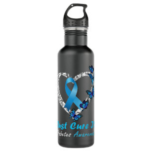 Just Cure It Diabetes Awareness Ribbon Butterfly 710 Ml Water Bottle