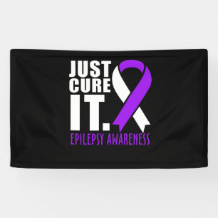 Just Cure It Epilepsy Awareness Ribbon Banner