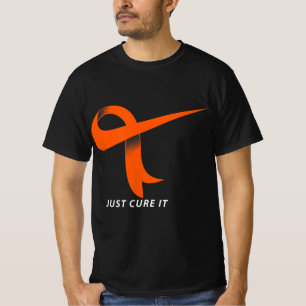 Just Cure It Orange Ribbon Leukaemia Awareness T-Shirt