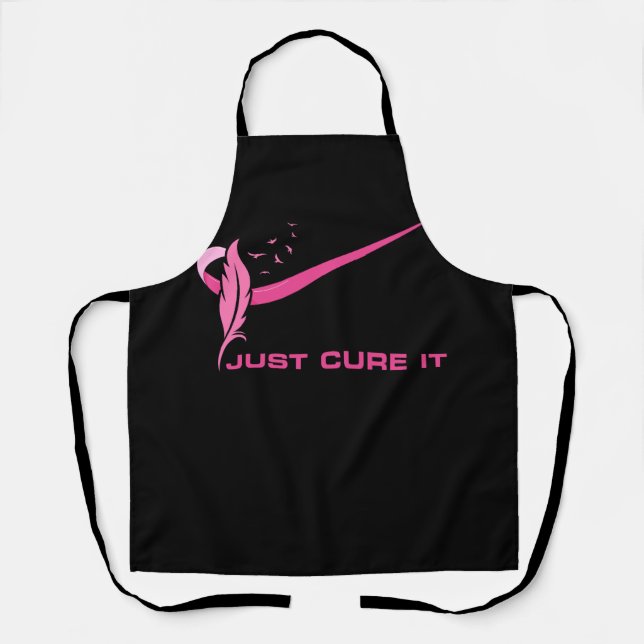 Just Cure It Stylish Breast Cancer Awareness Pink  Apron (Front)