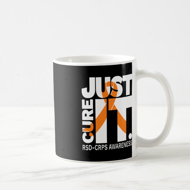 Just Cure RSD CRPS Awareness  Ribbon white text  Coffee Mug (Right)