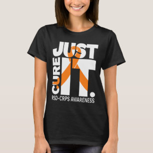 Just Cure Rsd Crps Awareness Ribbon White Text  T-Shirt