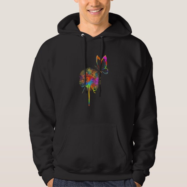 Just Dandelion Flower Breathe Rainbow Flower Hoodie (Front)