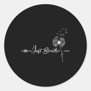 Just Dandelion Tattoo Arrow Breathing Dandelion Fl Classic Round Sticker