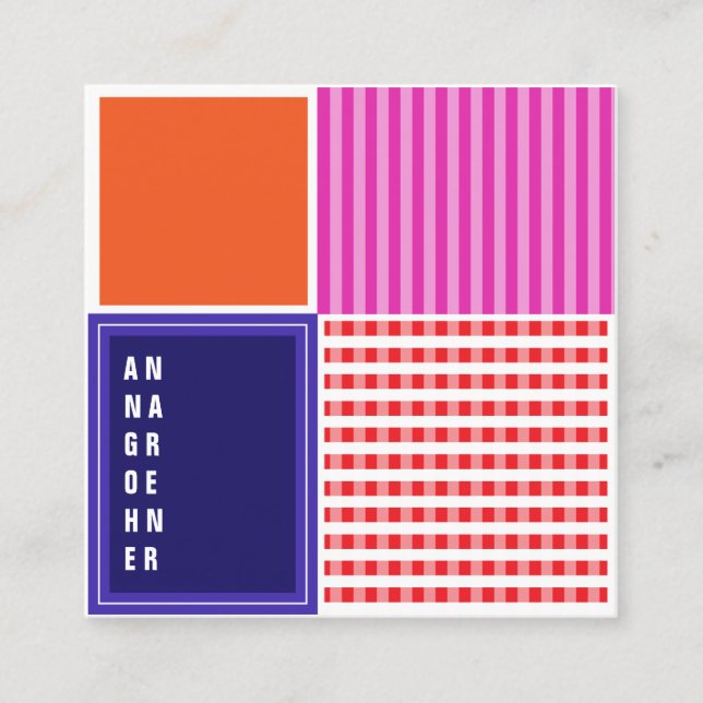 Just Different! Colorfull and loud Square Business Card (Front)