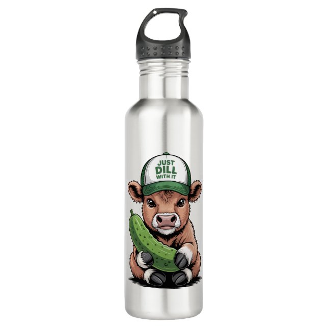 Just Dill with It Cow , Funny Pickle 710 Ml Water Bottle (Front)