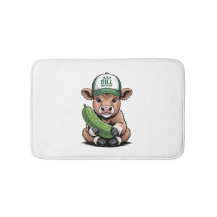Just Dill with It Cow , Funny Pickle Bath Mat