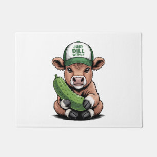 Just Dill with It Cow , Funny Pickle Doormat