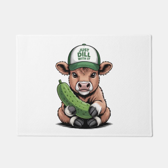 Just Dill with It Cow , Funny Pickle Doormat (Front)
