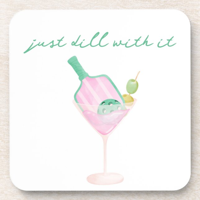 Just Dill with it Pickleball line Coaster (Front)