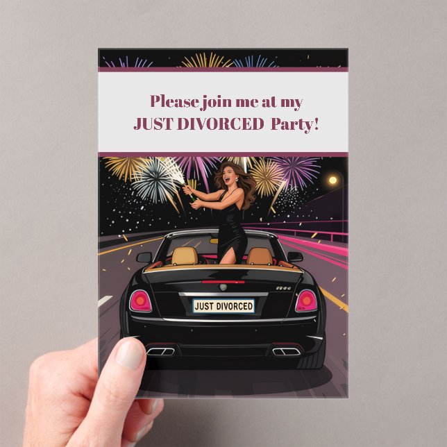 Just Divorced Divorce Party Celebration Invitation (Insitu (Handheld))